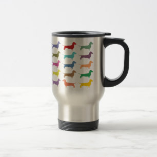 Dackelconfetti-mehrfarbige Reise-Tasse Reisebecher