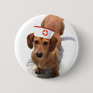 Dackelkrankenschwesterknopf Button