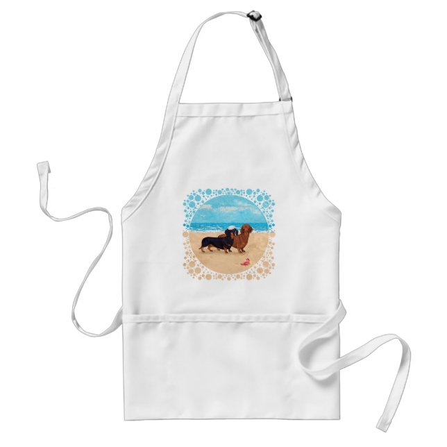 Dackeln am Strand Schürze (Vorne)