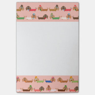 Dackeln auf Rosa Post-it Klebezettel