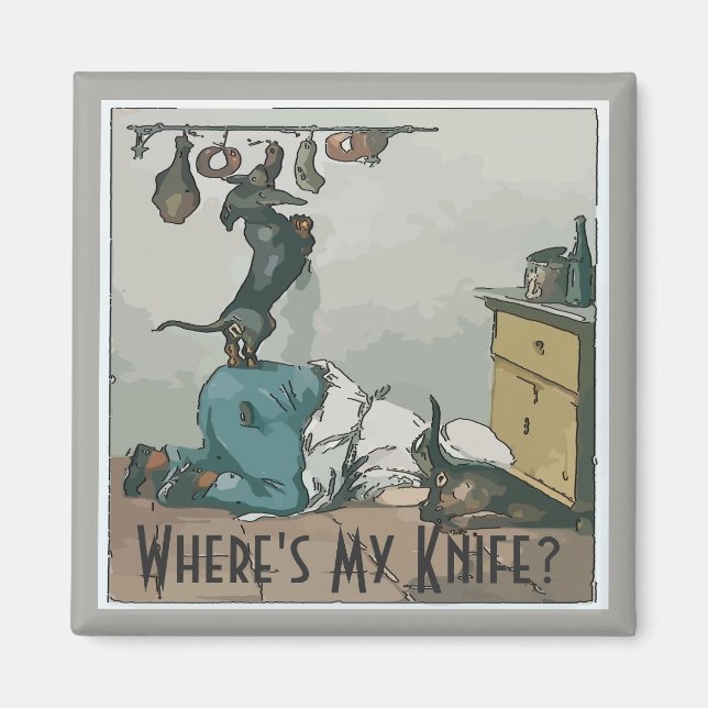 Dackeln bei Butchers, Test hinzufügen Magnet (Vorne)