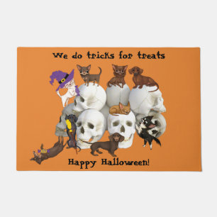 Dackeln Chihuahuas Skulls Halloween Door Mat Fußmatte