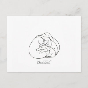 Dackeln 'Curled Together'.jpg Postkarte