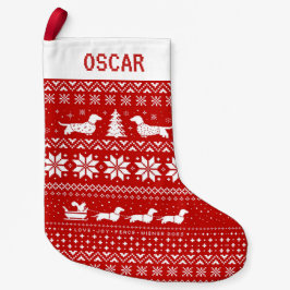 Dackeln Ferien Muster Dackel Hunde Niedlich Xmas Kleiner Weihnachtsstrumpf