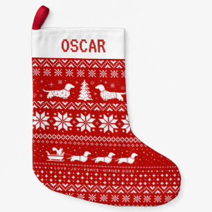 Dackeln Ferien Muster Dackel Hunde Niedlich Xmas Kleiner Weihnachtsstrumpf