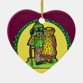 Dackeln für Großeltern Keramikornament