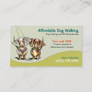 Dackeln für Hundewalker Visitenkarte