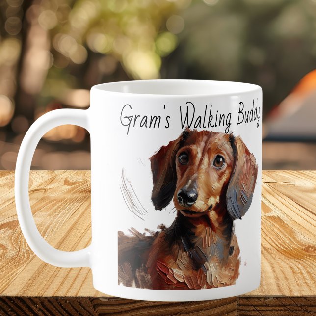 Dackeln / Gram's Walking Buddy Modern Kaffeetasse (Von Creator hochgeladen)