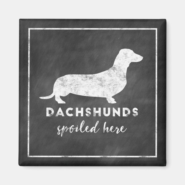 Dackeln hier Vintage Kopftafel Magnet (Vorne)