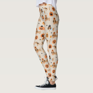 Dackeln im Halloween-Kostümmuster Leggings