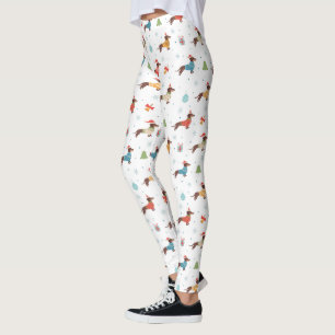 Dackeln im Weihnachtssüßmuster Leggings