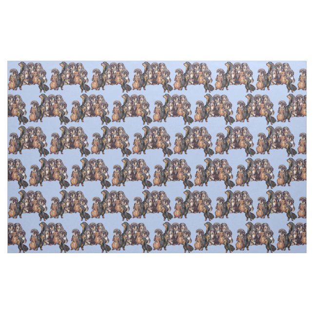 Dackeln in Blau Stoff (Yard (91,4 cm))