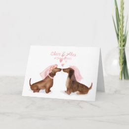 Dackeln in Liebe Hochzeitkarte (Mädchen/Mädchen) Karte