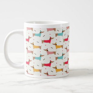 Dackeln in Sweaters Holiday Pattern Jumbo-Tasse