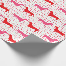 Dackeln Küssen mit Herzpunkten - Rosa und Rot