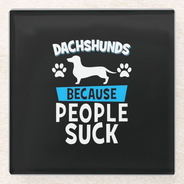 Dackeln mit meinen Freunden Glasuntersetzer (Vorderseite)