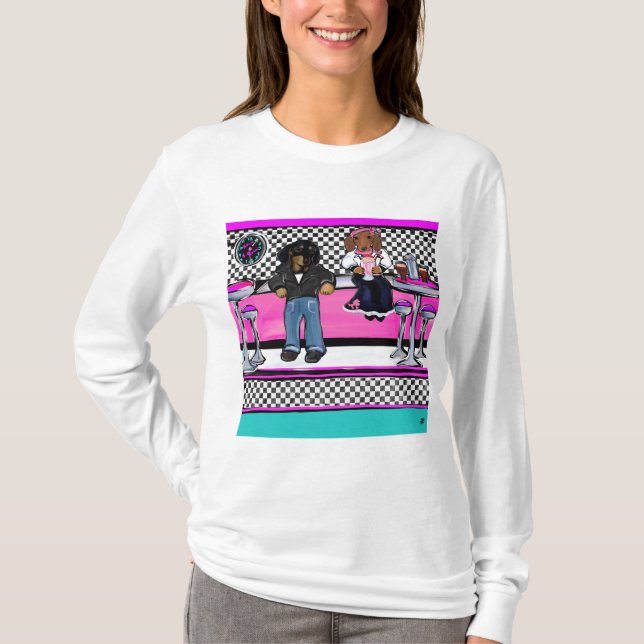 Dackeln Rock and Roll T-Shirt (Vorderseite)