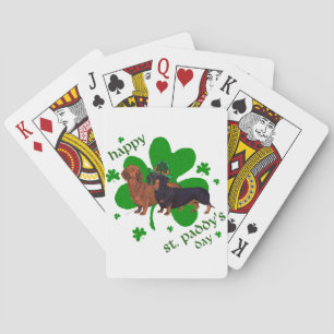Dackeln St. Patrick's Day Spielkarten