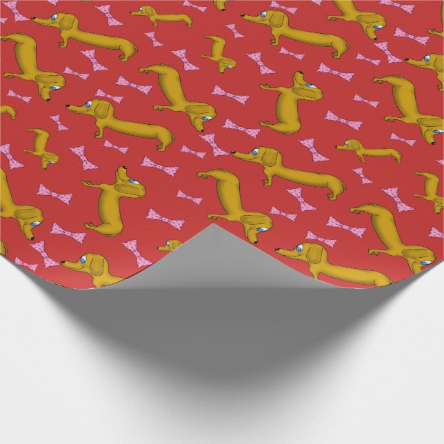 Dackeln- und Bow-Papiere Geschenkpapier (Ecke)