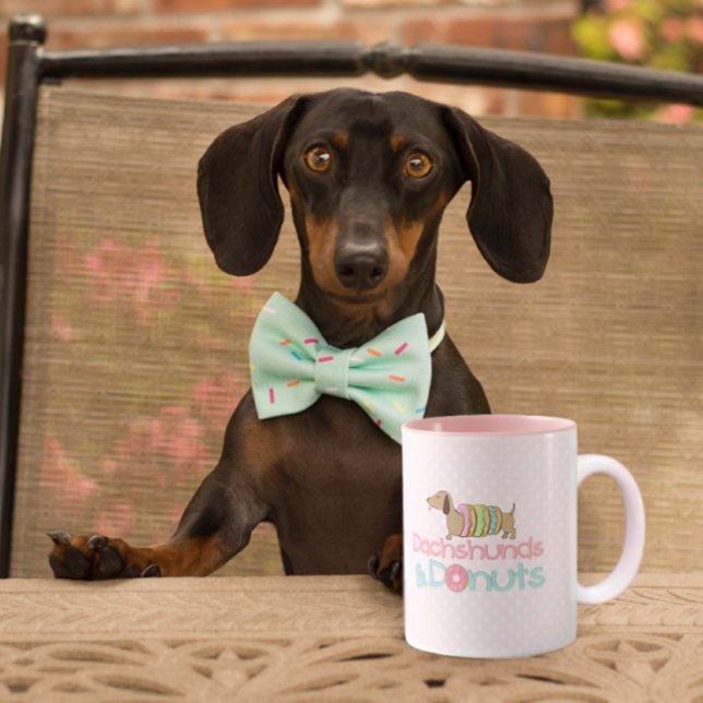 Dackeln und Donuts Kaffee Tasse (Dachshunds & Donuts coffee mug for wiener dog mom coffee drinkers)