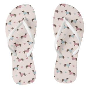 Dackeln und Herz Flip Flops