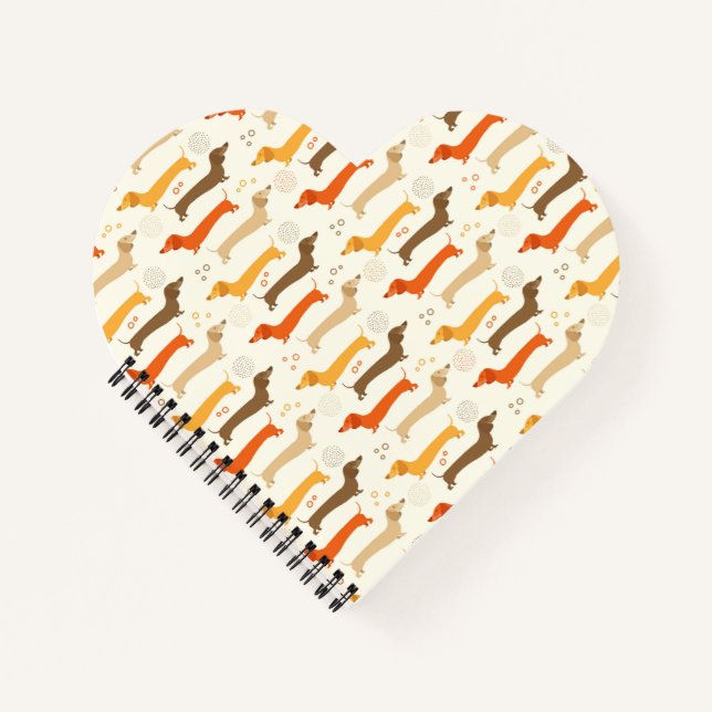Dackeln und Polka Dots Notebook Notizbuch (Vorderseite)