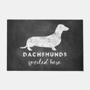 Dackeln verdarben hier Vintage Tafel Fußmatte