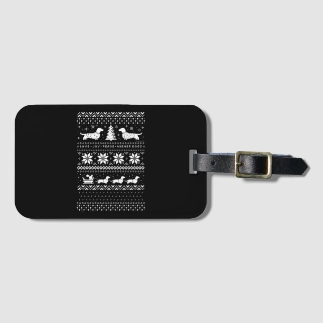 Dackeln Weihnachten Gepäckanhänger (Vorderseite (Horizontal))