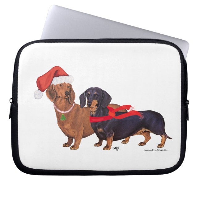 Dackeln Weihnachten Laptopschutzhülle (Vorderseite)