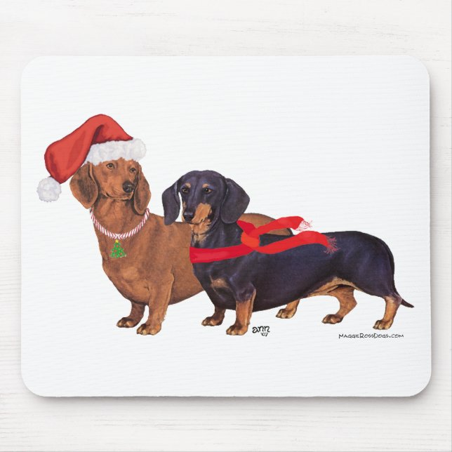 Dackeln Weihnachten Mousepad (Vorne)