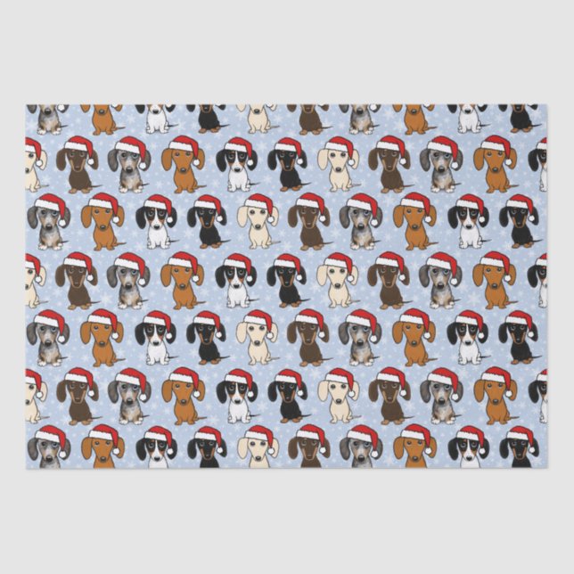 Dackeln Weihnachten Niedliche Dackel Hund Weihnach Seidenpapier (Vorderseite)