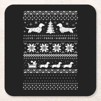 Dackeln Weihnachten Rechteckiger Pappuntersetzer