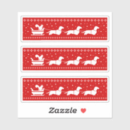 Dackeln Weihnachts-Schlitten mit Eichhörnchen Aufkleber