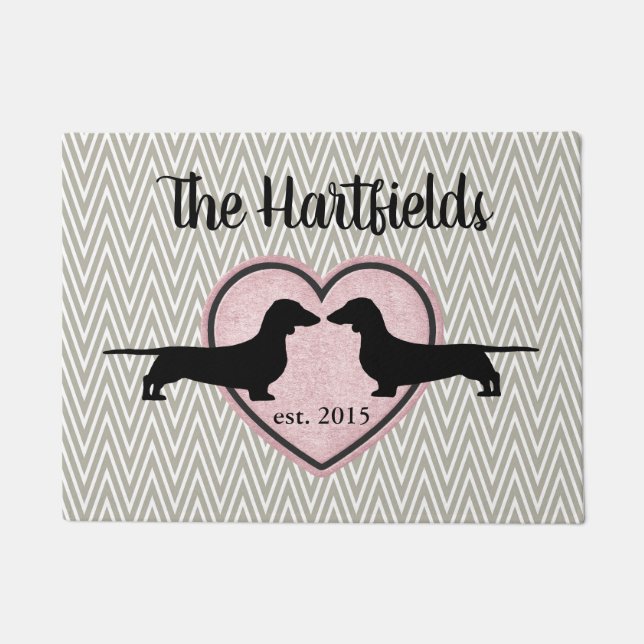 Dackeln Zickzack Mustermatte Fußmatte (Vorderseite)