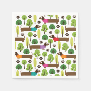 Dackeln zu Fuß im Park Serviette