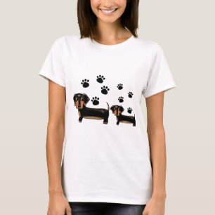 Dackeltatzen-Hundefamilien-Liebe T-Shirt