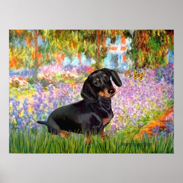 Dacshund (schwarz und tan 16) - Garten Poster (Vorne)