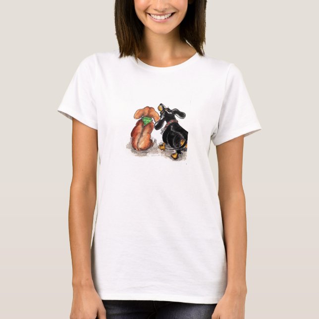 Dacshund T-Shirt Illustration durch Annabel (Vorderseite)