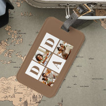 Dad 3 Foto-Collage Fette braune Typografie