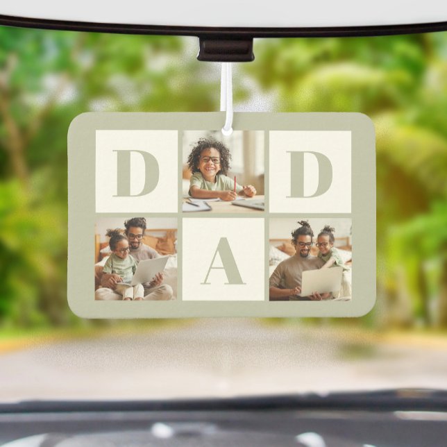 Dad 3 Foto-Collage Salbeigrün Autolufterfrischer (Von Creator hochgeladen)