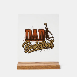 Dad Basketball Vintage Engraving Shirt Design_1 Acrylschild