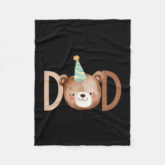 Dad Beary First Birthday Shirt Matching Family Out Fleecedecke (Vorderseite)