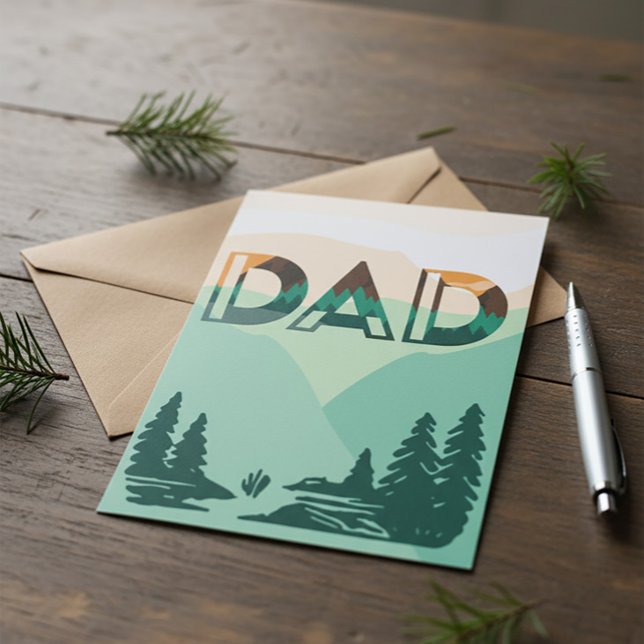 "'DAD' Berglandschaft Grußkarte" Karte (Von Creator hochgeladen)