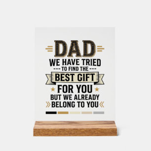 Dad Bestes Geschenk gehört dir Vintage Vector Shir Acrylschild