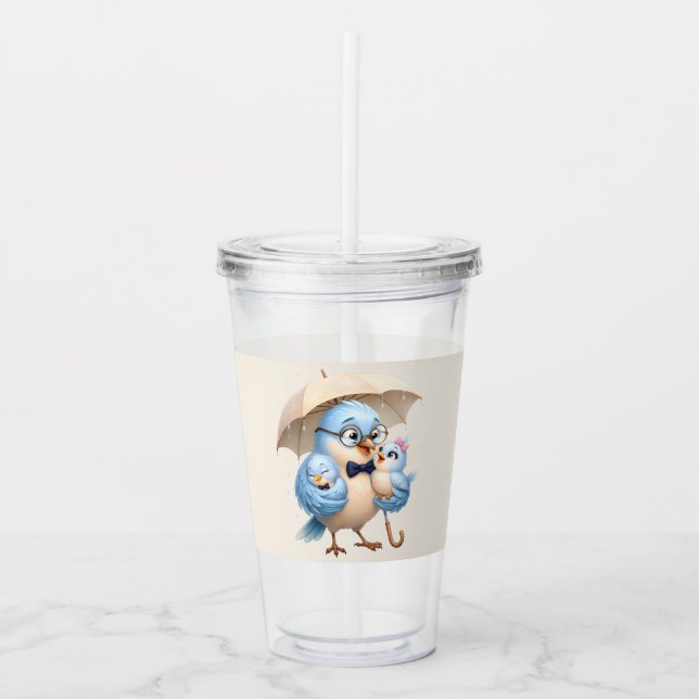 Dad Bird Acrylbecher mit Strohhalm Acryltrinkbecher (Vorderseite)