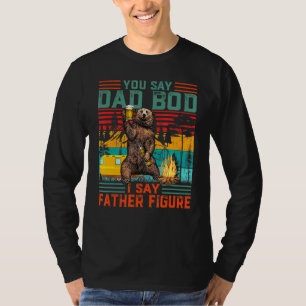 Dad Bod für Papa Vintage-Bär trinkt Bier T-Shirt