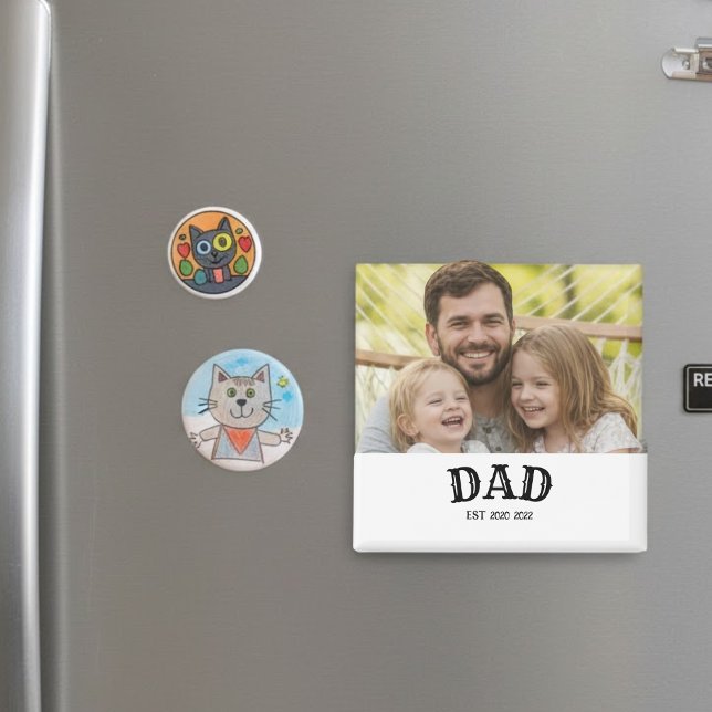 Dad Bold Text Est Personalized 20XX Magnet (Von Creator hochgeladen)