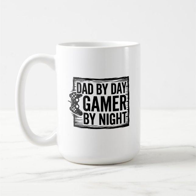 Dad By Day Gamer By Night T-Shirt - Funny Gaming D Kaffeetasse (Links)