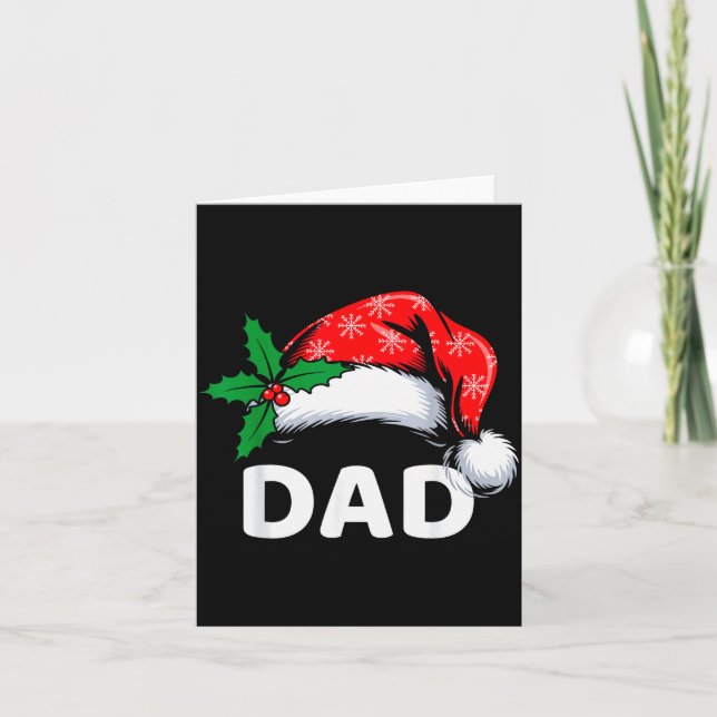 Dad Christmas Family Pajamas Matching Santa Hat Ou Karte (Vorderseite)