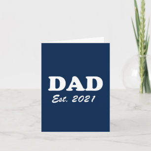 Dad custom established date navy blue white modern karte